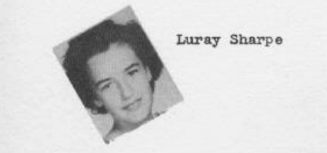 Luray Sharpe Reid’s sophomore-year Mastiff clipping, labeled Luray Sharpe.