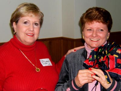 The class of '65 had the most classmates in attendance at the all year reunion. Sue and Janette Findley are happy to see each other again.