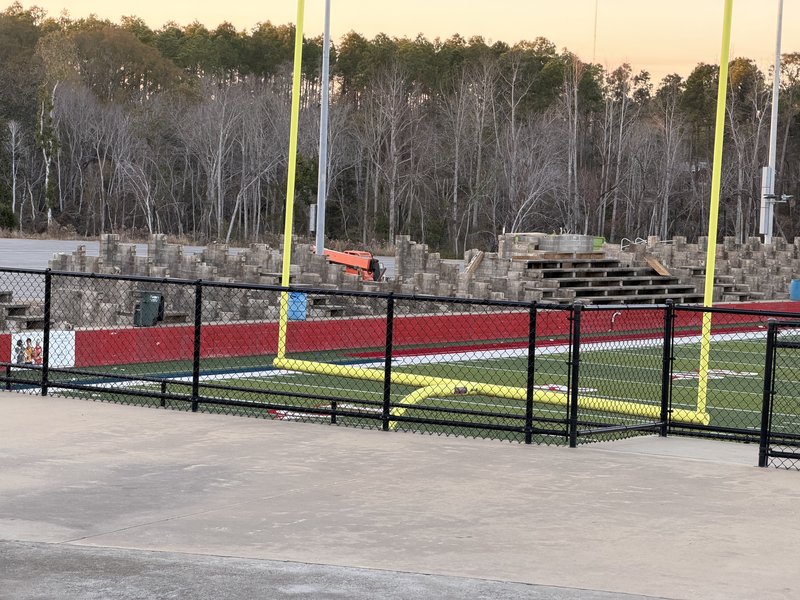 Renovation begins with demolishing of the visitor’s bleachers (west stands).